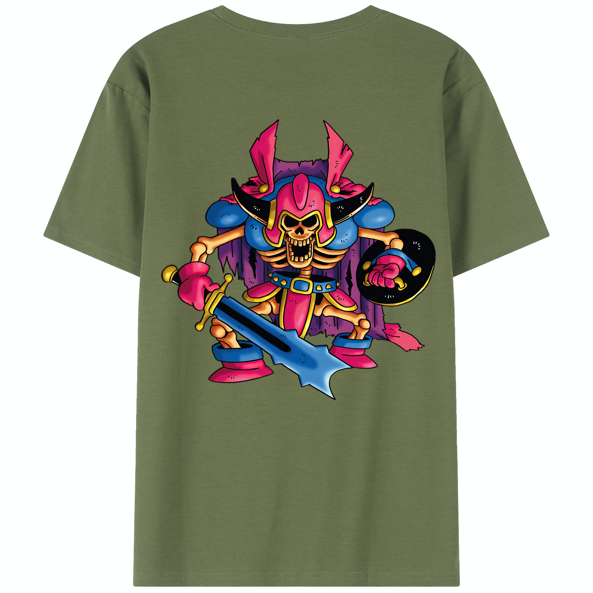 （画像用） ドラゴンクエスト Doragon Kuesuto Dragon Quest 綿100％半袖Tシャツ（背面プリント）